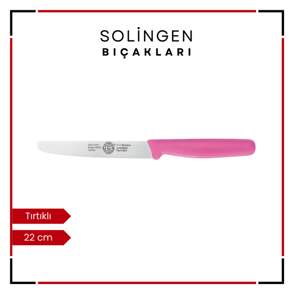 Solingen Doğrama Bıçağı Tırtıklı Pembe-Solingen
